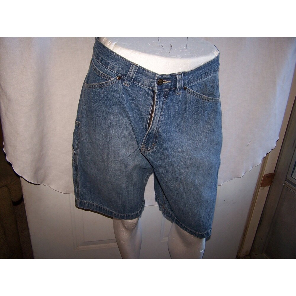 Men's Denim Shorts 34" waist Open Trails Med Washed Blue - 9" inseam - Picture 3 of 4